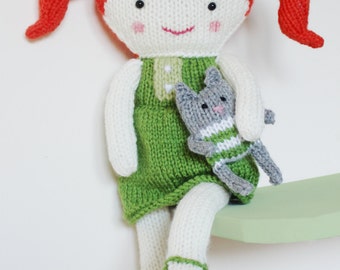 Doll Knitting Pattern Toy Rag Doll Pattern PDF - Olive & Pea