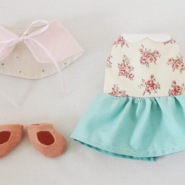 Doll Dress Sewing Pattern Toy Clothing PDF - Retro Girl Clothes Set