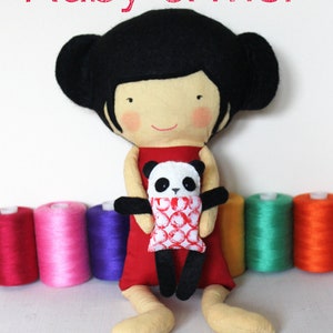 Doll Sewing Pattern Toy Cloth Doll Pattern PDF Ruby & Mei image 2