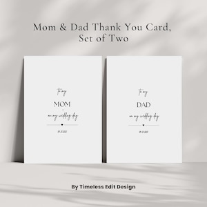 Carta para mi mamá y mi papá en el día de mi boda / Descarga digital / Recuerdo minimalista de boda