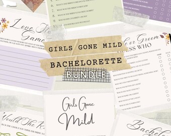 Pacchetto di giochi per feste di addio al nubilato Girls Gone Mild (download Canva)