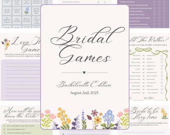 Pacchetto di giochi floreali per addio al nubilato / Giochi modificabili per addio al nubilato (download immediato)