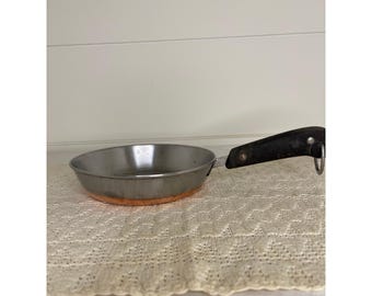 Sartén vintage Revere Ware de 7 pulgadas con fondo revestido de cobre, de acero inoxidable, modelo 1801.