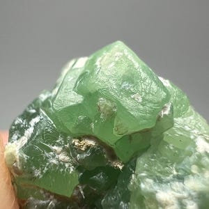 Demantoid granat 23 karat helt avslutad grön kristallkluster mineralprov från Pakistan