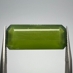 11.055 Carat Natural Green Tremolite Gemstone Octagon Cut from Pakistan