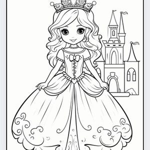 100 Pages Princess Coloring Book