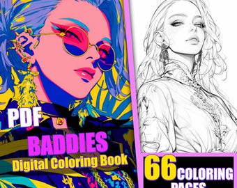 Bad Girls Coloring Book, Manga Anime Art (PDF Download)