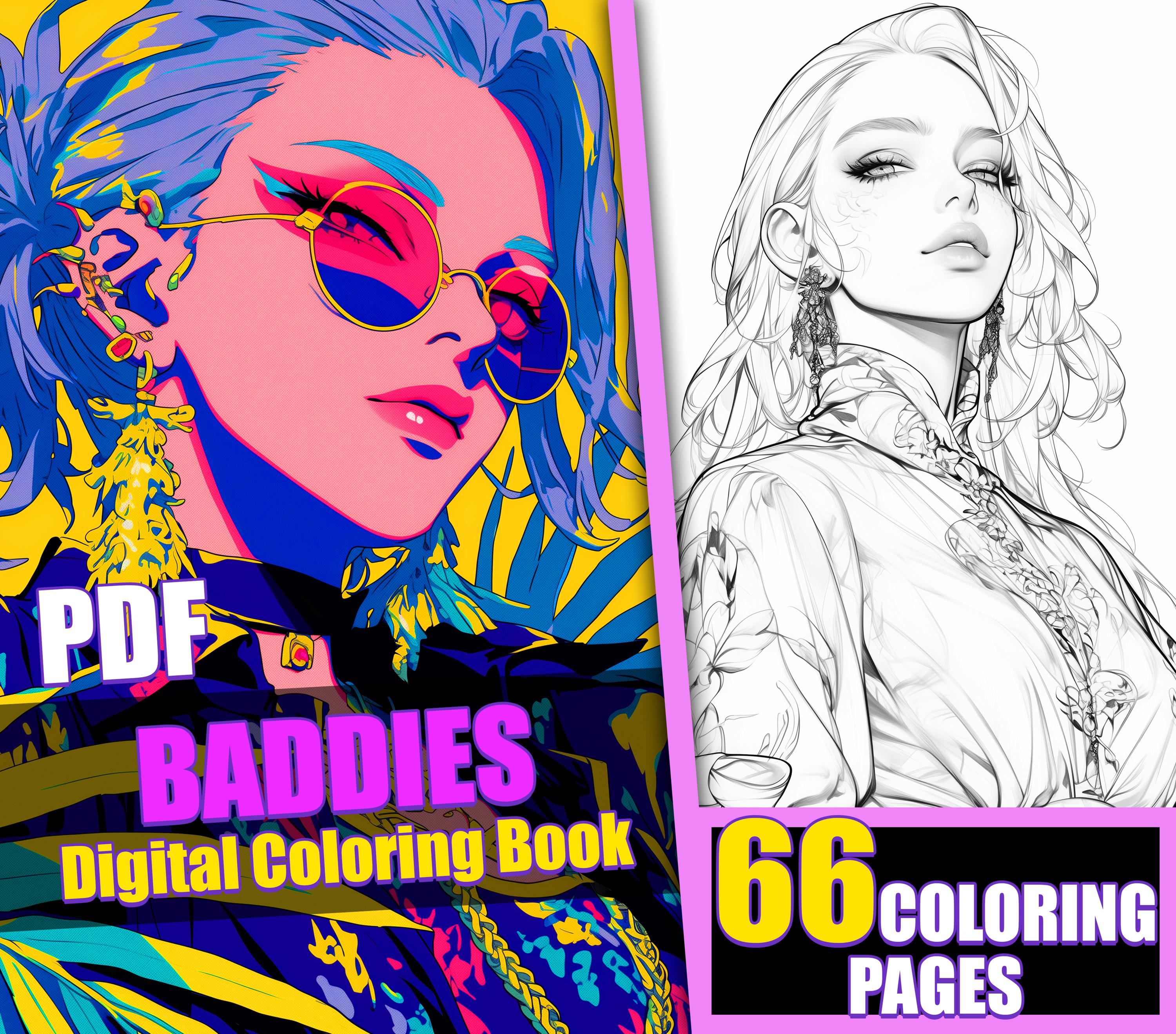 Bad Girls Coloring Book, Manga Anime Art (PDF Download) - Etsy