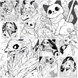 1200+ Anime Coloring Pages Bundle – Gothic, Fantasy, & More (PDF) image 6