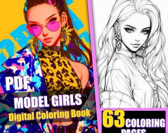 Anime Girls Coloring Book - 63 Page Manga Art (Printable PDF)
