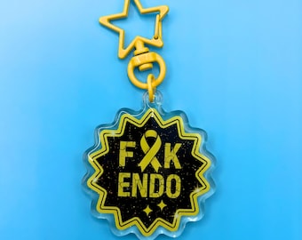 F*ck Endometriosis Glitter Acrylic Keyring – Endo Awareness & Support Gift