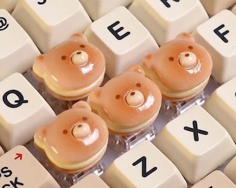 Handmade Chocolate Bear Artisan Keycap-Dessert Resin Keycap