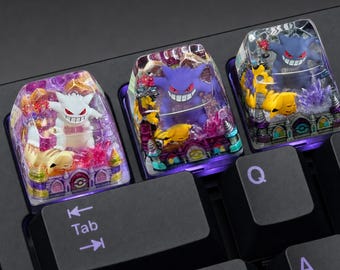 Handcrafted Artisan Keycap:keycaps purple Collection(1u)