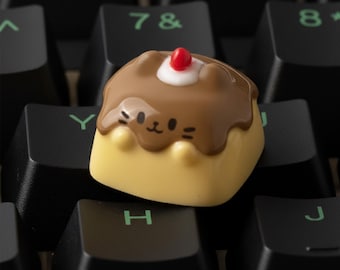 Pudding Katze Harz Tastenkappe-Kätzchen Tastenkappe,mechanische Tastatur,Kawaii Artisan Keycaps