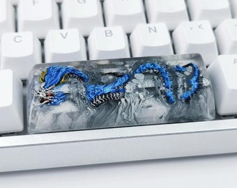 Handmade Blue Dragon Resin Keycap-Multiple Sizes Available / Keycaps in Various Sizes