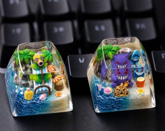 Handcrafted Artisan Keycap:Ocean Wave Theme keycaps Collection(1u)
