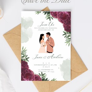 Tarjeta de propuesta floral para dama de honor, tarjeta de boda personalizada, propuesta de matrimonio, pareja feliz, corona de flores, recién casados