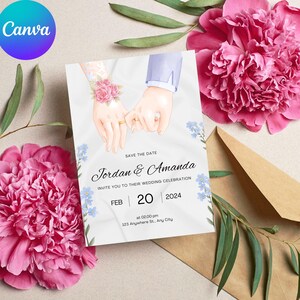 Personalised Wedding Floral Card | Newly Married Couple Greeting | Flower Wreath | Wedding Gift Card | Wedding Gift, Custom Wedding