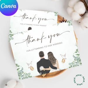 Wedding thank you card, Wedding cards, personalised wedding cards, save the date card, wedding announcement, digital wedding invitation
