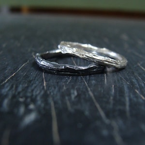 Small Pine Branch Ring, Stackable Band -- Twig Engagement Ring