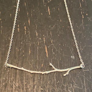 Branch Necklace -- Nature Cast Botanical Jewelry -- Silver Branch Necklace -- Ready to Ship