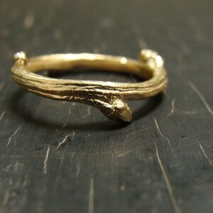 4 Bud Branch Ring Nature Cast Botanical Jewelry image 3