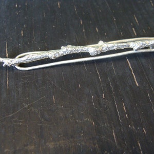 On Sale Sterling Silver Branch Hairclip Nature Cast Botanical Jewelry Ready to Ship image 1