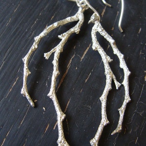 Sitafal Branches on Handmade French Wires  Branch Earrings Botanical Jewelry