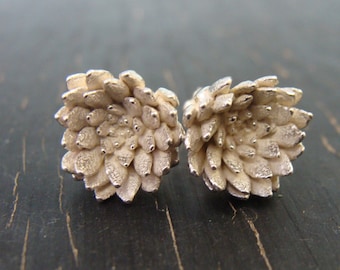 Classic Sedum Rosette Posts -- Nature Cast Botanical Earrings, Succulent Jewelry -- Ready to Ship