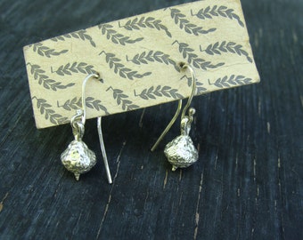 Willow Acorn Earrings with French Wires -- Nature Cast Botanical Jewelry -- Light weight -- Ready to Ship