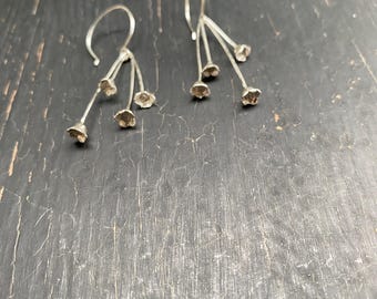 Lily of the Valley Earrings-- Botanical Jewelry -- Nature Cast