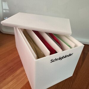 Box für Schrägbänder mit 5 Wickelkarten – 3D-Druck Aufbewahrungsbox für Nähzubehör