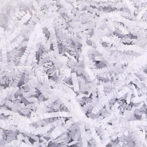 Papier de remplissage blanc froissé, 200 g, idéal pour emballer des cadeaux, garnir des paniers, des anniversaires, des mariages, d'autres occasions.