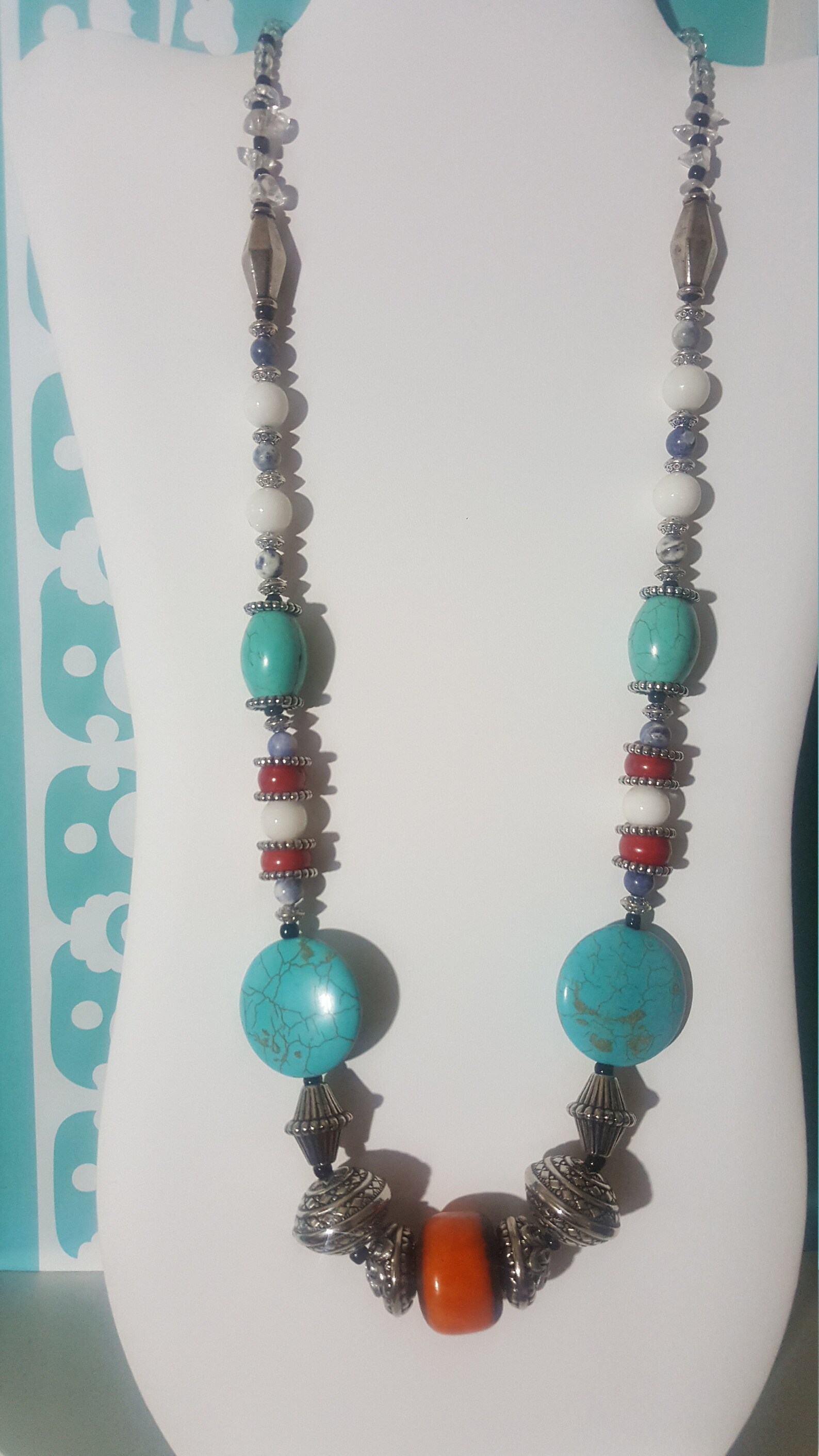 Moroccan bead necklace. Chunky statement necklace Traveler Etsy