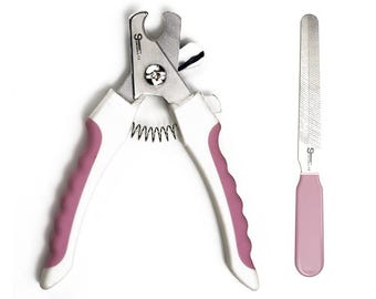 Coupe-ongles pour animaux de compagnie avec protection et lime à ongles - Coupe-ongles professionnel pour chiens et chats - Lame tranchante en acier inoxydable - Poignée ergonomique