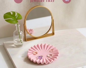 Ripple Shell Jewelry Tray STL File - Wave Trinket Dish 3D Print Files