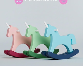 Unicorn Rocker 3D STL File - Minimalist Nursery Decor 3D Model for Printing - Digital Download for 3D Printers - Pastel Toy Design