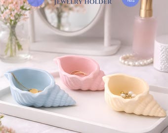 Conch Shell Jewelry Holder STL File - 3D Printable Conch Dish Home Decor