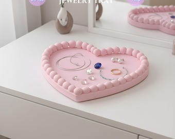 Bubble Heart Jewelry Tray 3D STL File - Jewelry Organizer 3D Model - Valentine’s Day Heart Dish Printable Model