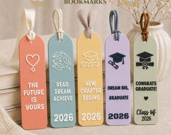 Graduation Bookmark STL Files, Class of 2026 Bookmarks, 3D Printable Graduate Gift, Digital Download