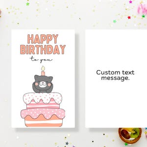 Biglietto di compleanno personalizzato per gatti, per uomini, per donne amanti dei gatti, biglietto vuoto
