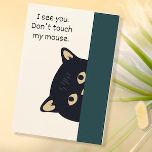 Black Cat Card , Sending Love to Cat Parents, 2D card , Pack of Blank Cards for Cat Lovers