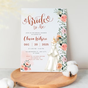 TARJETAS DE DESPEDIDAS DE SOLTERA, invitación con acuarela floral rosa, tarjeta de invitación rosa, tarjeta con diseño floral, invitaciones con flores