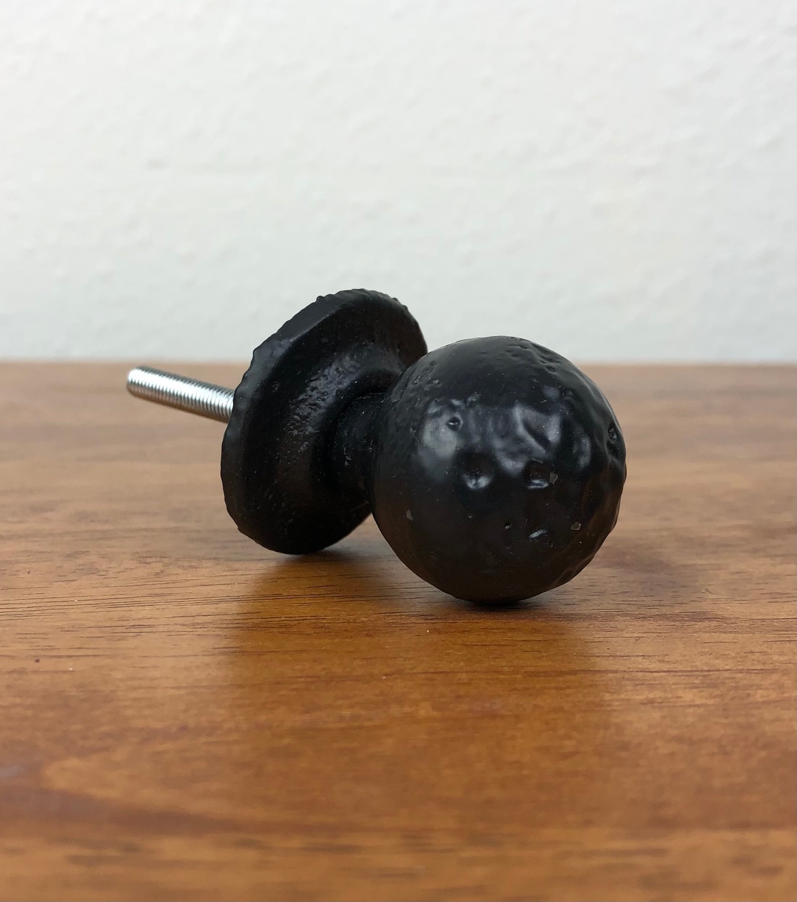 Round Black Metal Knob Black Hammered Knob Rustic Etsy