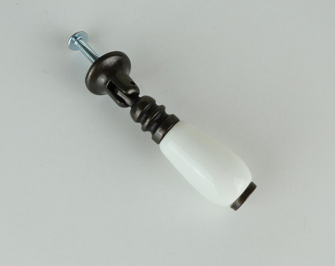 White Pendant Drop Pull Teardrop Pendant White Ceramic Drawer Pull