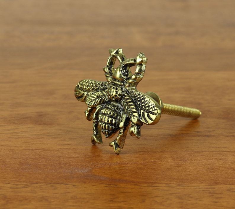 Antique Gold Bumble Bee Drawer Knobs Metal Bee Etsy