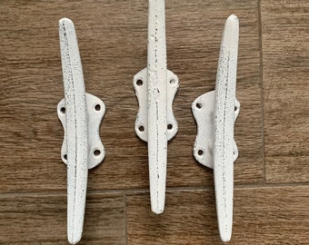Painted Wall Hooks Boat Cleat Wall Hook Nautical Curtain Tieback - White