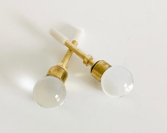 Glass Gold Drawer Knobs - Petite Glass Cabinet Knobs, Modern Drawer Knobs, Round Glass Drawer Knobs, Knobs and Pulls