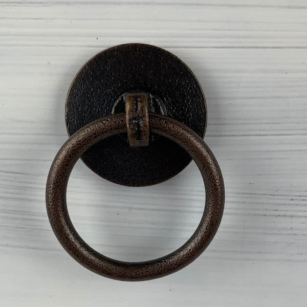 Metal Ring Pulls Antique Copper, Drawer Pulls, Dresser Pulls, Cabinet Knobs, Rustic, Farmhouse, Hardware, Pulls, Knobs