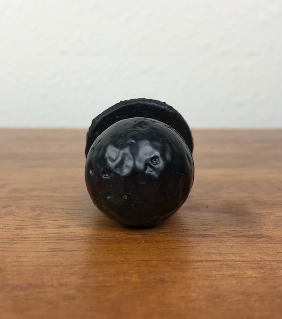 Round Black Metal Knob Hammered Rustic Cabinet Knob, Farmhouse, Hardware, Knobs and Pulls